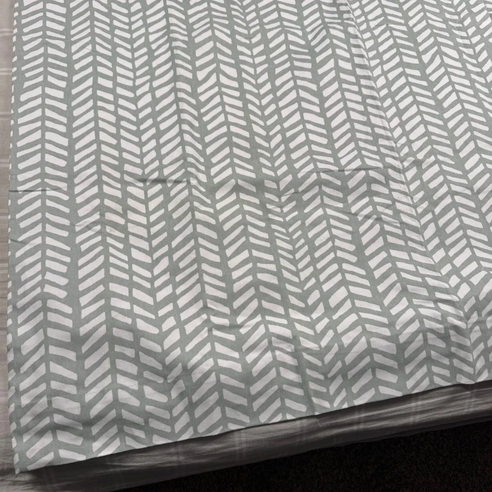 Pottery Barn Kids Blackout Curtain Panel Sage Broken Arrow Herringbone 44x63